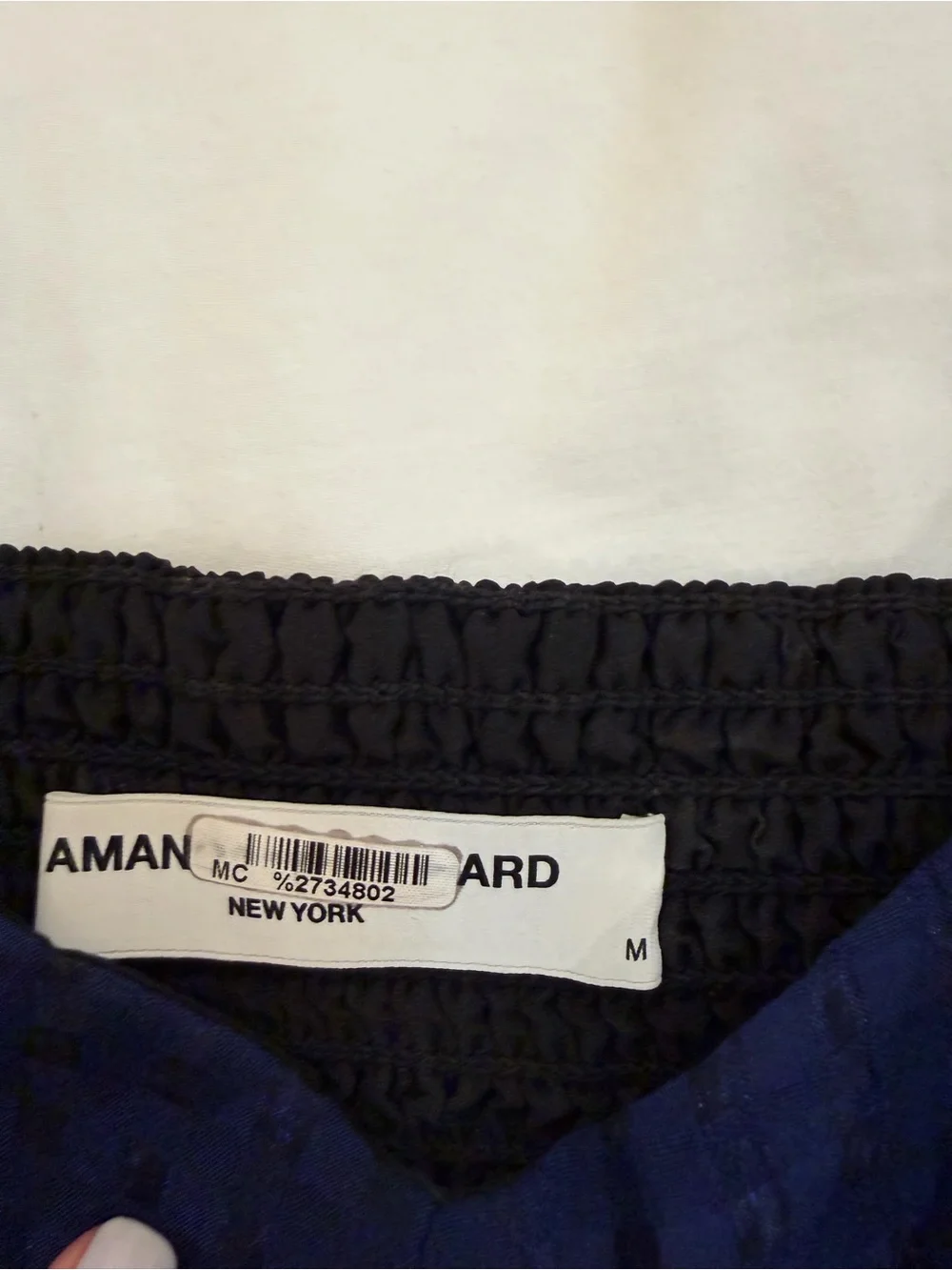 Amanda Uprichard Navy Puff Sleeve Dress